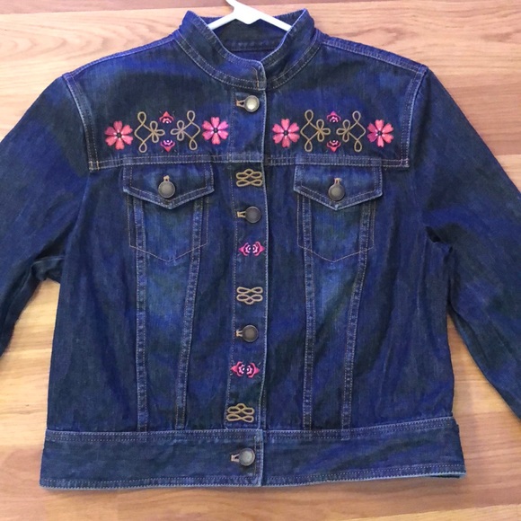 Bandolino Girls Denim Floral Jacket Sz M - Picture 2 of 4